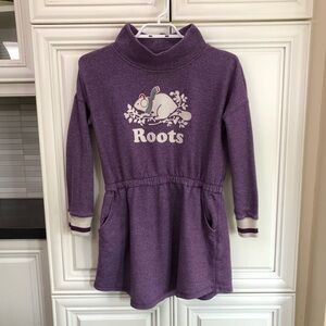 Roots girl’s purple salt and pepper logo sweatshirt dress